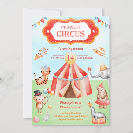 Carnaval Circus vedendagsdieren Kaart (Voorkant)