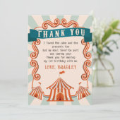 Carnaval Circus Verjaardag Dank u kaart (Staand voorkant)