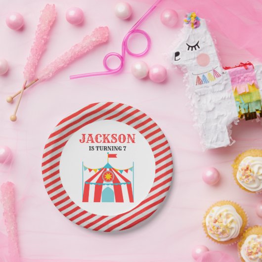 Carnaval Circus Verjaardag Papieren Bordje (Feest)