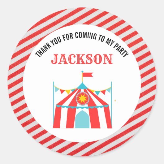 Carnaval Circus Verjaardag Ronde Sticker (Voorkant)