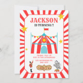 Carnaval Circus Verjaardag uitnodiging (Voorkant)