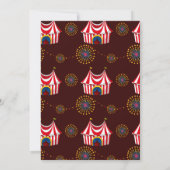 Carnaval Circus Verjaardag uitnodiging (Achterkant)