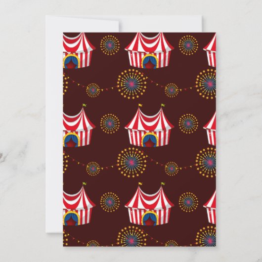 Carnaval Circus Verjaardag uitnodiging (Achterkant)