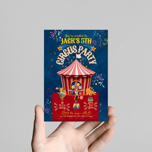 Carnaval/Circus Verjaardag Uitnodiging