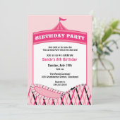 Carnaval Circus Verjaardagsfeest Platte Uitnodigin Kaart (Staand voorkant)