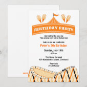 Carnaval Circus Verjaardagsfeest Platte Uitnodigin Kaart (Voorkant / Achterkant)