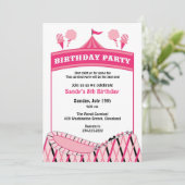 Carnaval Circus Verjaardagsfeest Platte Uitnodigin Kaart (Staand voorkant)