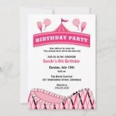 Carnaval Circus Verjaardagsfeest Platte Uitnodigin Kaart (Voorkant)