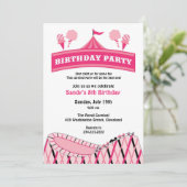 Carnaval Circus Verjaardagsfeest Platte Uitnodigin Kaart (Staand voorkant)