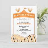 Carnaval Circus Verjaardagsfeest Platte Uitnodigin Kaart (Staand voorkant)