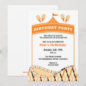 Carnaval Circus Verjaardagsfeest Platte Uitnodigin Kaart (Voorkant / Achterkant)