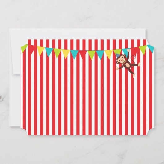 Carnaval Circus Verjaardagsfeest Uitnodigingen (Achterkant)