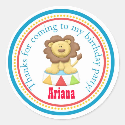 Carnaval Circus Verjaardagsfeestje Favor Sticker (Voorkant)