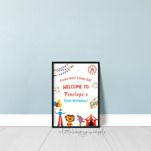 Carnaval Circus Verjaardagsfeestje Welkomstbord Poster