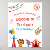 Carnaval Circus Verjaardagsfeestje Welkomstbord Poster (Voorkant)