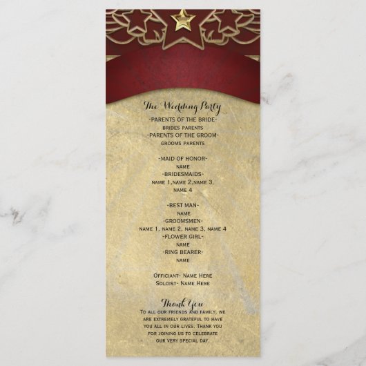 Carnaval Circus Wedding Events Programma Programmakaart (Achterkant)