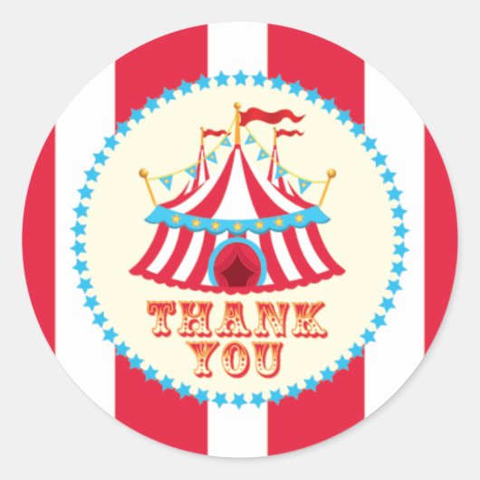 Carnaval, circustent, dank u Sticker (Voorkant)