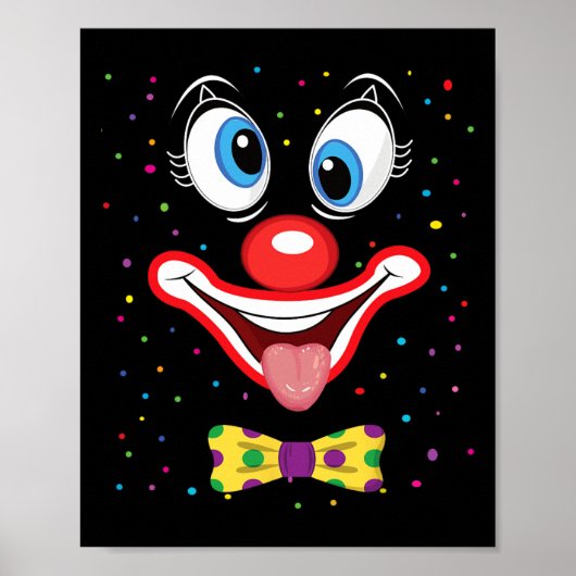Carnaval Clown Gezicht Circus Kostuum Kinder Manne Poster (Voorkant)