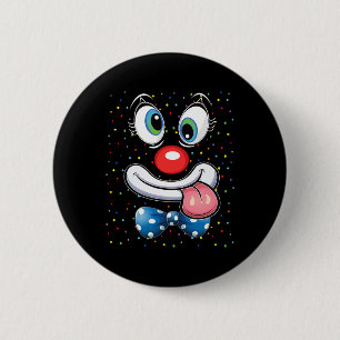 Carnaval Clown Gezicht Circus Kostuum Kinder Manne Ronde Button 5,7 Cm