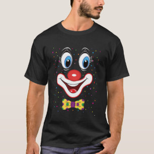 Carnaval Clown Gezicht Circus Kostuum Kinder Manne T-shirt