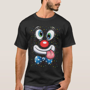 Carnaval Clown Gezicht Circus Kostuum Kinder Manne T-shirt