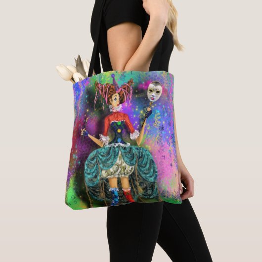 Carnaval Clown Joker Jester Canvas tas (Dichtbij)
