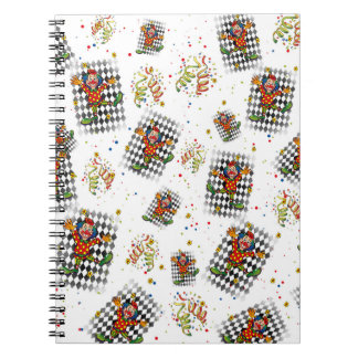 carnaval clown paper stroomlijnster kind party cir notitieboek