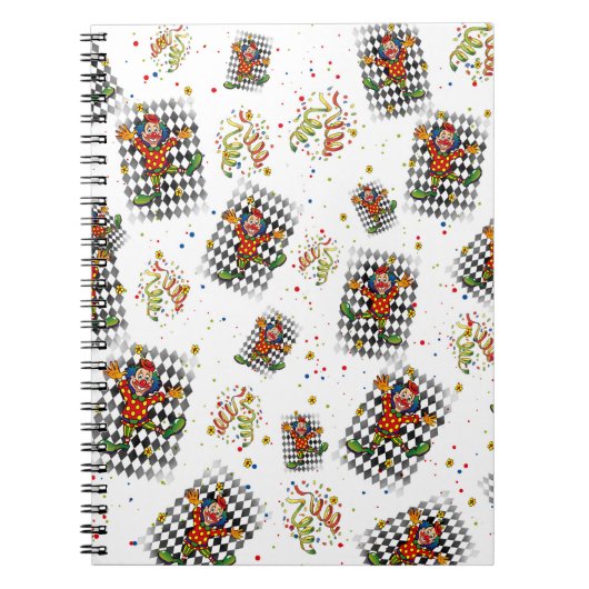 carnaval clown paper stroomlijnster kind party cir notitieboek (Voorkant)