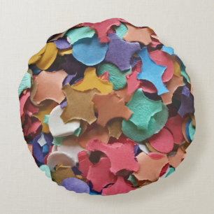 Carnaval Confetti kleurrijke papieren artikelen Rond Kussen