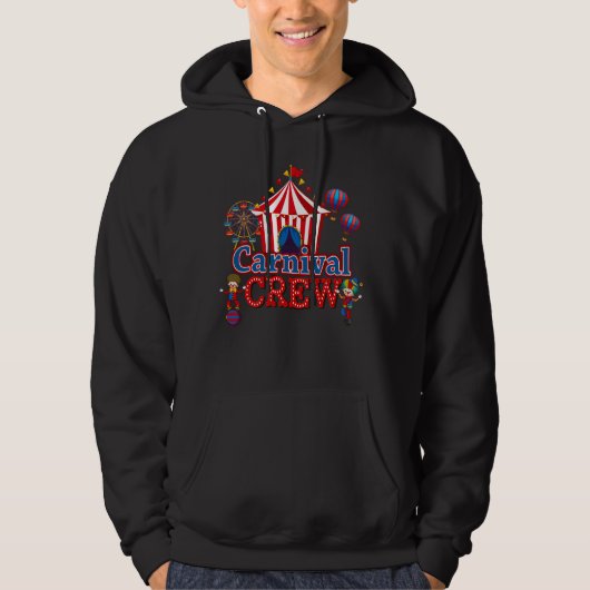 Carnaval Crew Grappig Circus Personeel Kostuum Cir Hoodie (Voorkant)