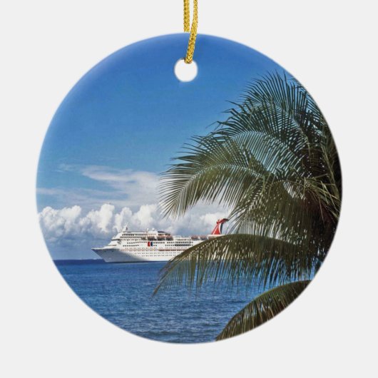 Carnaval cruiseschip aangedaan bij Grand Cayman Keramisch Ornament (Voorkant)