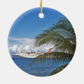 Carnaval cruiseschip aangedaan bij Grand Cayman Keramisch Ornament (Achterkant)