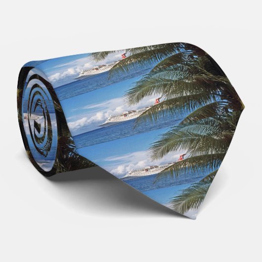 Carnaval cruiseschip aangedaan bij Grand Cayman Stropdas (Opgerold)