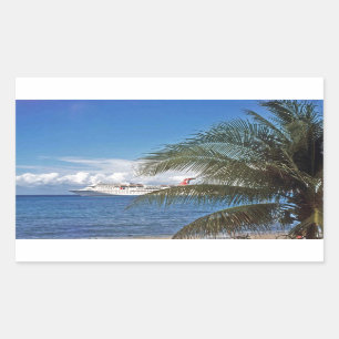 Carnaval cruiseschip aangedaan op Grand Cayman Isl Rechthoekige Sticker