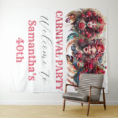 Carnaval dames roos fantasieveren glam wandkleed (In Situ (horizontaal))