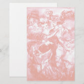 CARNAVAL DANCE ,zacht antiek roze wit Briefpapier (Voorkant / Achterkant)