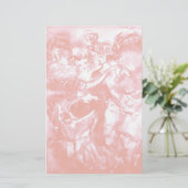 CARNAVAL DANCE ,zacht antiek roze wit Briefpapier (Staand voorkant)