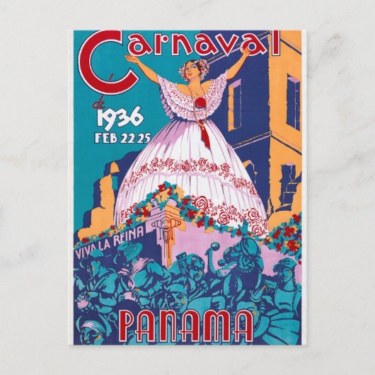 Carnaval de 1936, feb. 22-25, Panama Briefkaart (Voorkant)