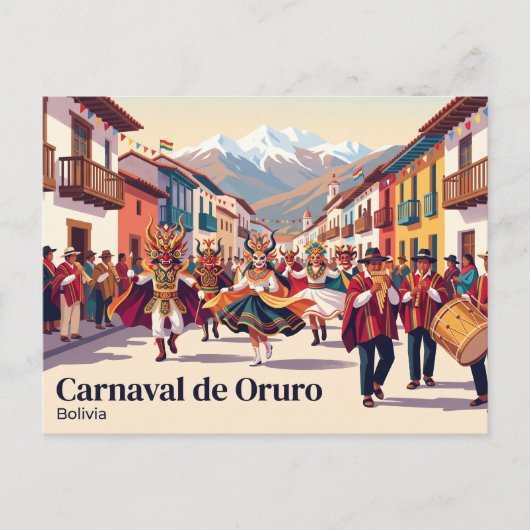 Carnaval de Oruro Bolivia Briefkaart (Voorkant)