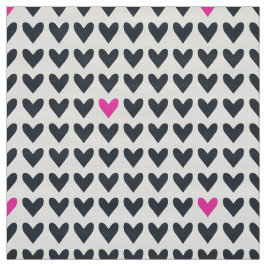 CARNAVAL - Donkergrijze en Hot Pink Valentijn Hear Stof