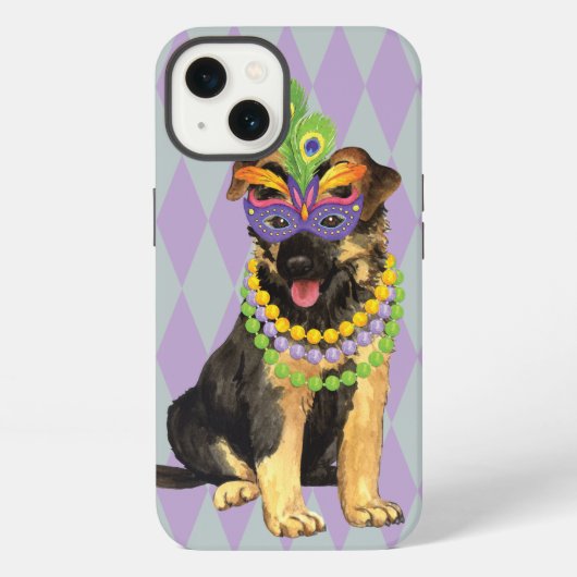 Carnaval Duitse Herder iPhone Hoesje (Achterkant)