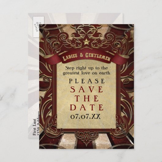 carnaval Elegant Briefkaart Opslaan Datum (Voorkant / Achterkant)