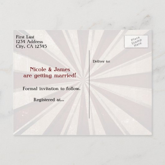 carnaval Elegant Briefkaart Opslaan Datum (Achterkant)