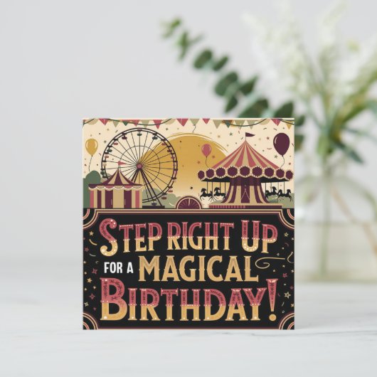  Carnaval Extravaganza Verjaardag Ontwerp Kaart (Staand voorkant)