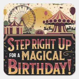 Carnaval Extravaganza Verjaardag Ontwerp Vierkante Sticker