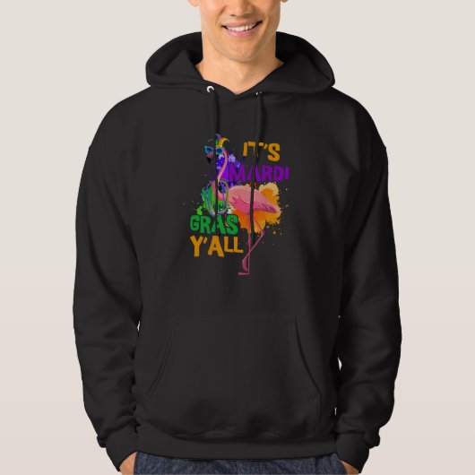 Carnaval Feest Idee Flamingo Mardi Gras 1 Hoodie (Voorkant)