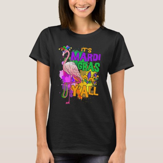 Carnaval Feest Idee Flamingo Mardi Gras 2 T-shirt (Voorkant)