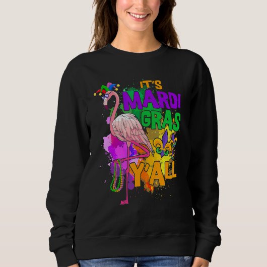 Carnaval Feest Idee Flamingo Mardi Gras 2 Trui (Voorkant)