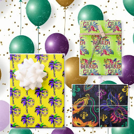 Carnaval Feest Masker Veren Kleurrijk Geschenk Inpakpapier Vel