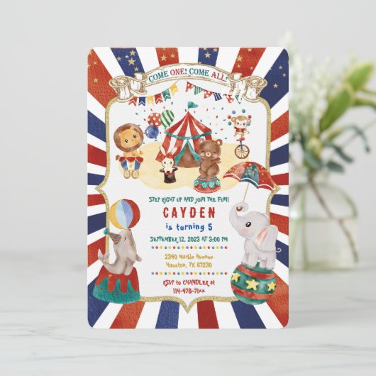 Carnaval Feest Uitnodiging (Staand voorkant)